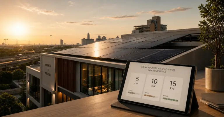 Solar Rooftop ROI Calculator คำนวณคืนทุน 5/10/15 kW สำหรับ Home Office